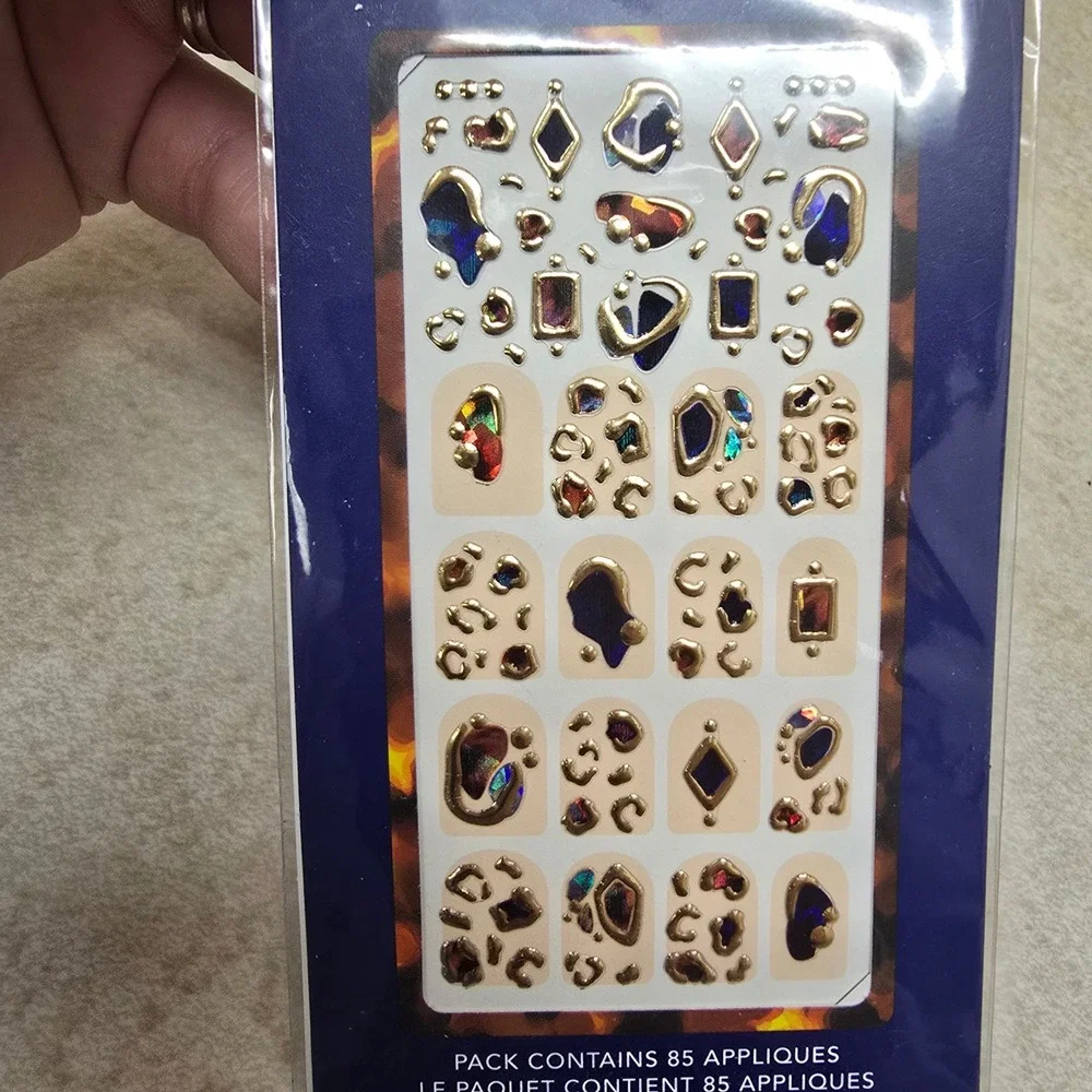 Color Street Color Play Nail Art Applique Tortoise Gold‎ Jewel 85 Count New